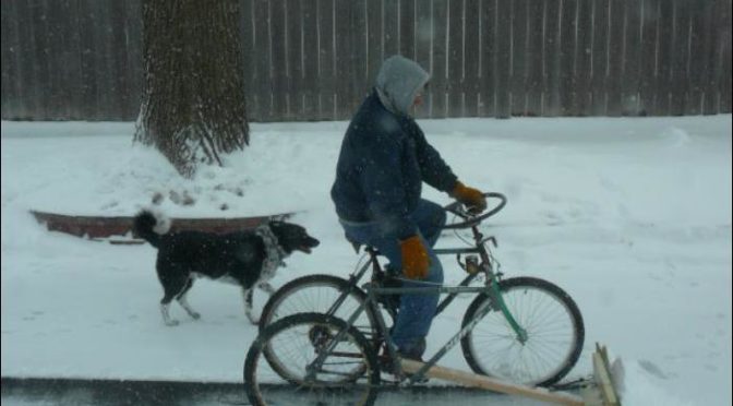 Снегоуборщик из велосипеда