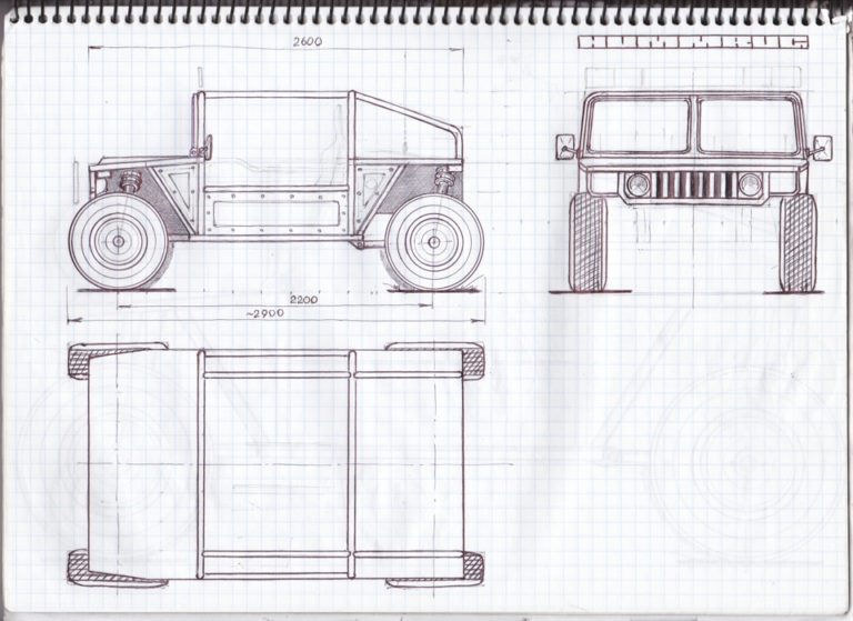 Hummer h1 чертеж